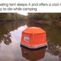 Tienda de campaña flotante ofrece una nueva forma de morir haciendo camping