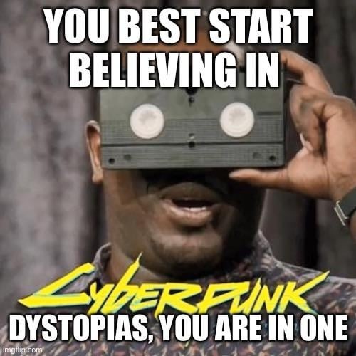 You are living in a dystopia - meme