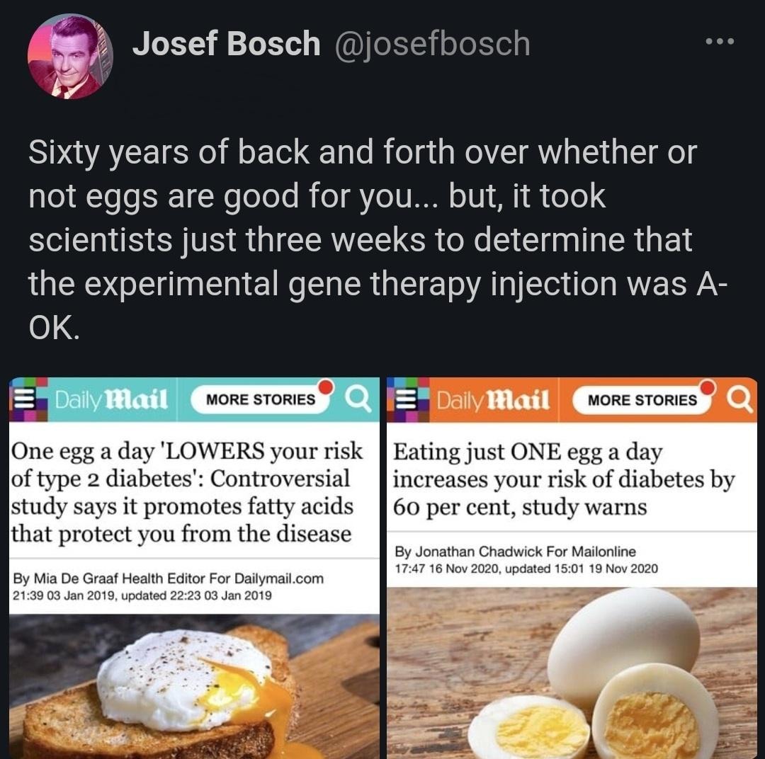 60 years of egg studies... But vaccines - meme