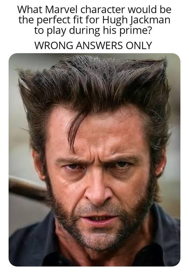 Hugh Jackman as Groot but with jazz hands - meme