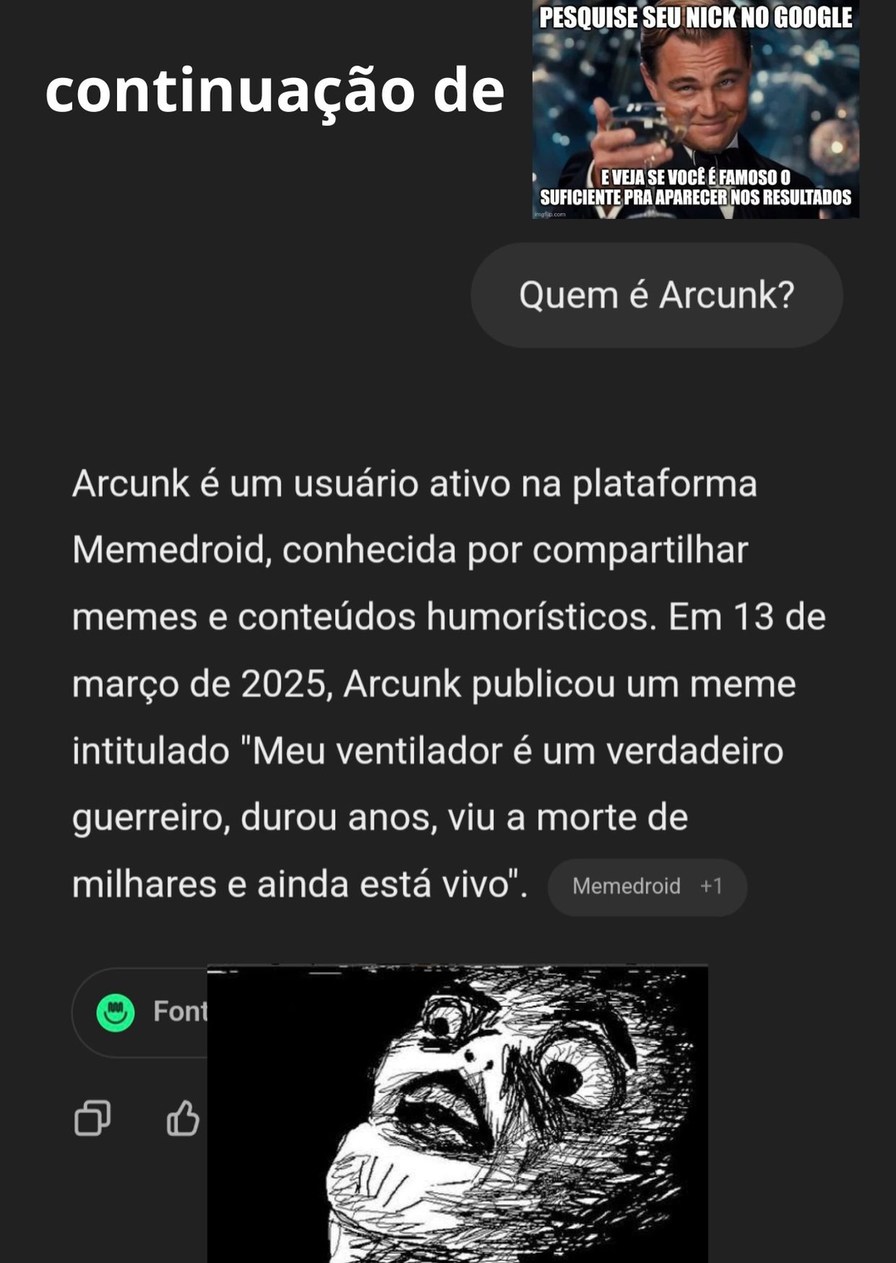 Eu não ia fazer segunda parte, mas fiquei deveras surpreso. Só fiz isso porque vi um comentario falando que aparece - meme