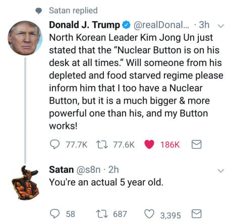 Trump's nuclear button is bigger - meme