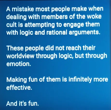 How to deal with the woke cult - meme