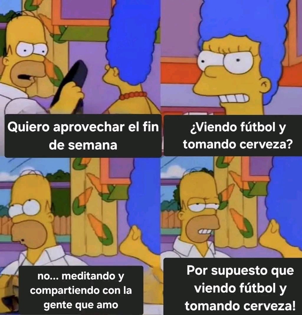 El plan era meditar y acabas con cerveza y fútbol - meme