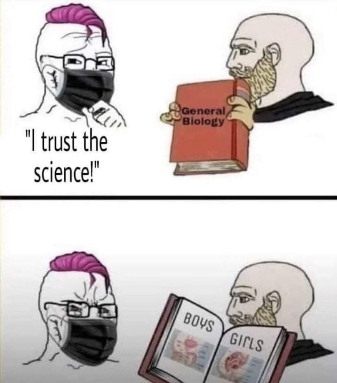 Lefties only trust sick marxist science - meme
