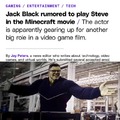 Jack Black to play Steve in the Minecraft movie