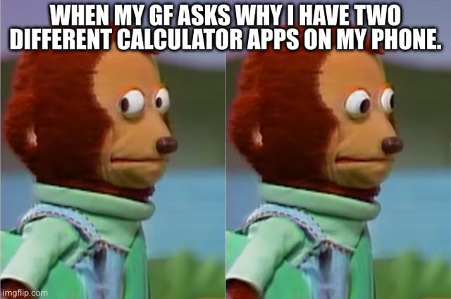 Two calculators - meme