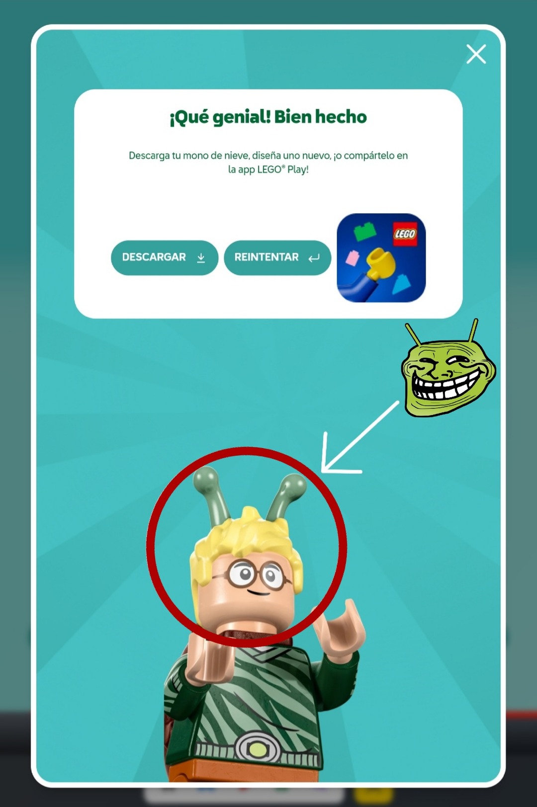 ¡Memedroider captado en la página web oficial de LEGO!