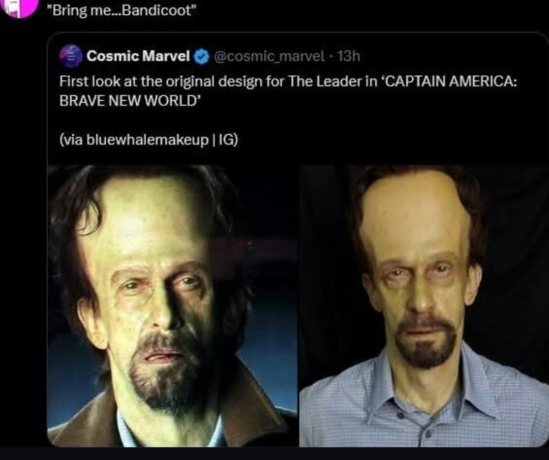 First look at The Leader in Captain America Brave New World - meme