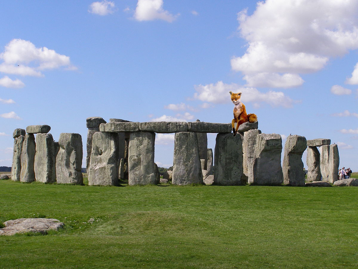 The Stoned Fox at Stonehenge - meme
