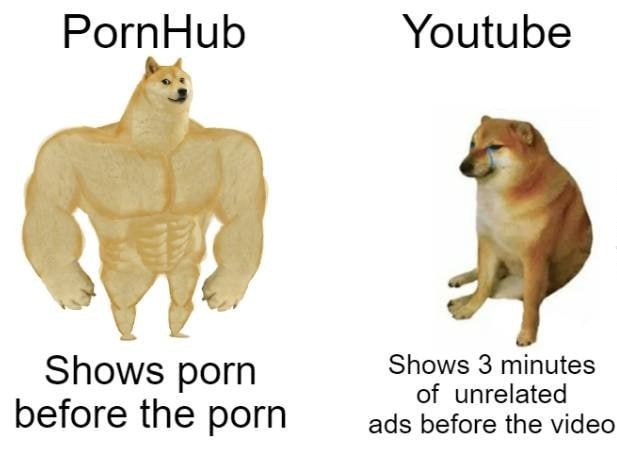 Pornhub vs youtube - meme