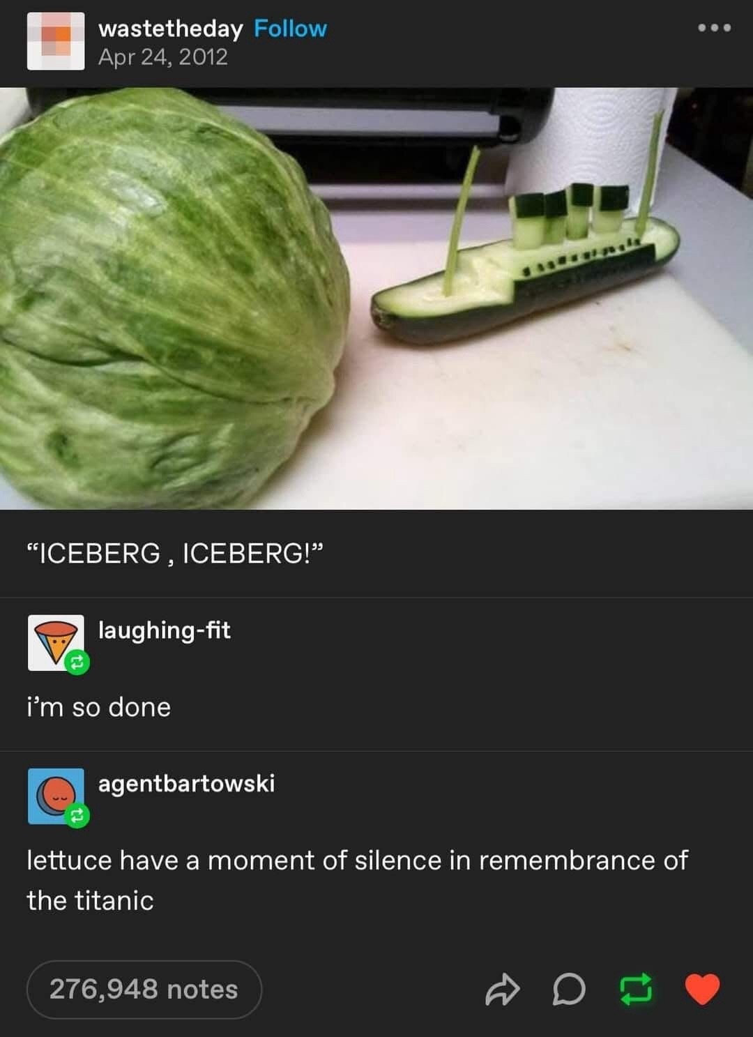 ICEBERG STRAIGHT AHEAD... laughing through the Titanic feels - meme