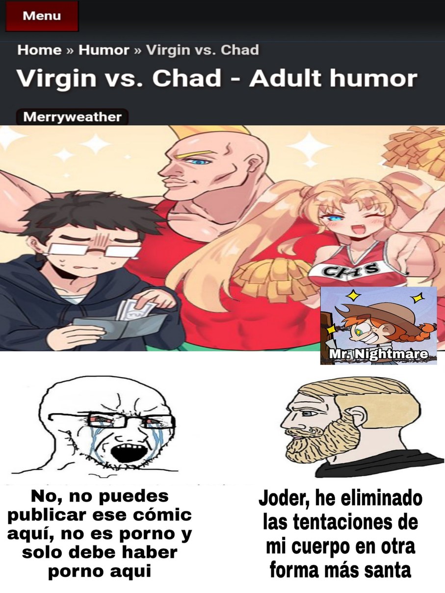 Virgin vs Chad Cómic otaku - meme