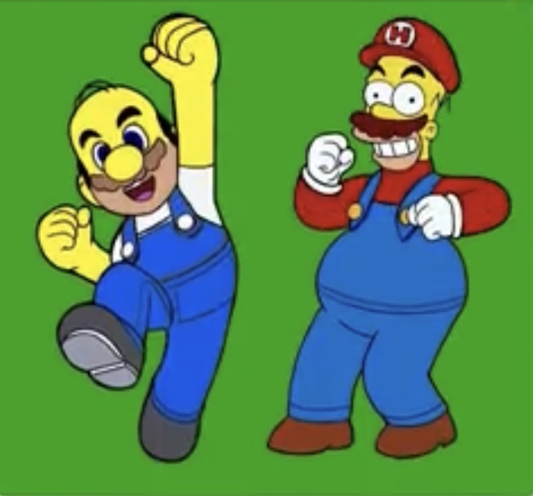 Mario Simpson and Homerio - meme