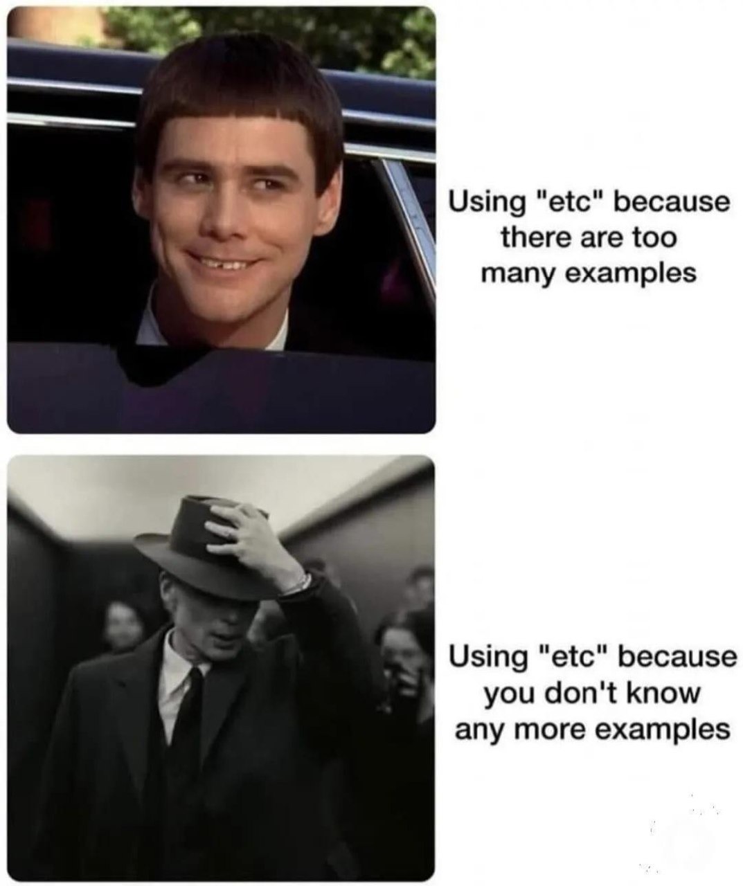 Etc: when you're either smart or completely lost - meme