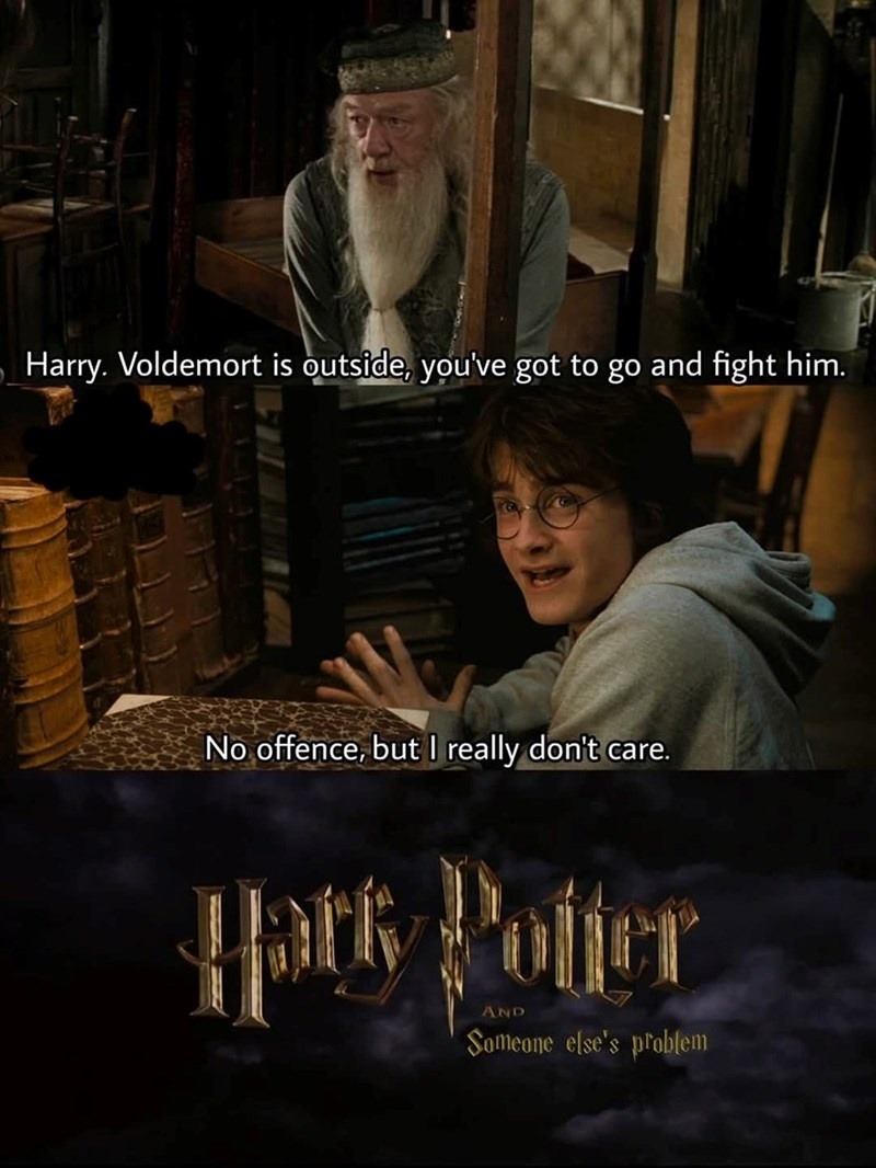 Harry said not my wand not my problem - meme