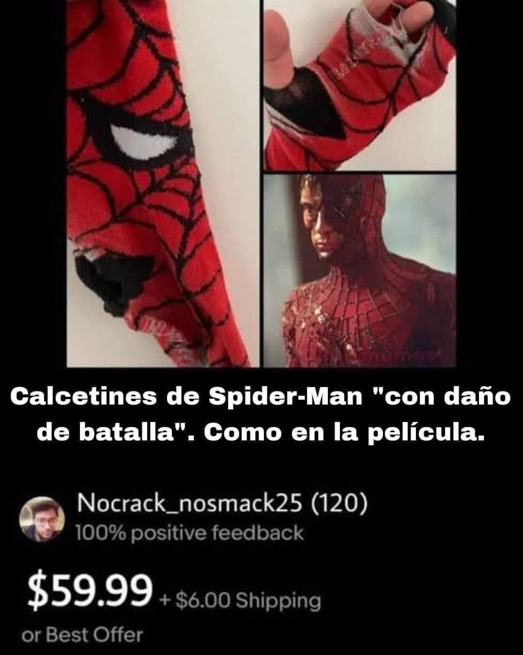Calcetines de Spiderman cannon - meme