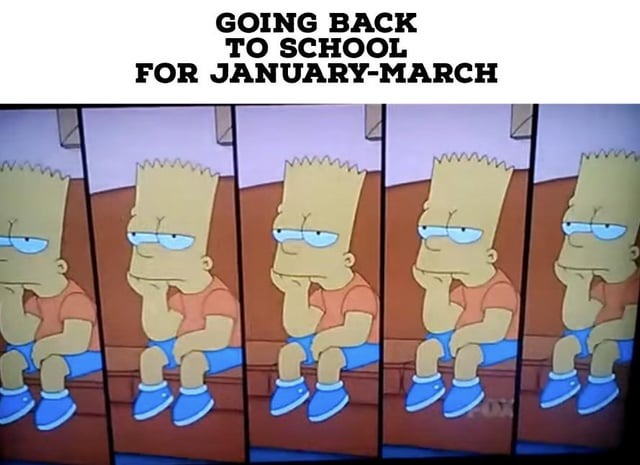 Back to school for January to March - meme