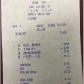 A perfectly preserved taco bell receipt from 1999 found inside a library book