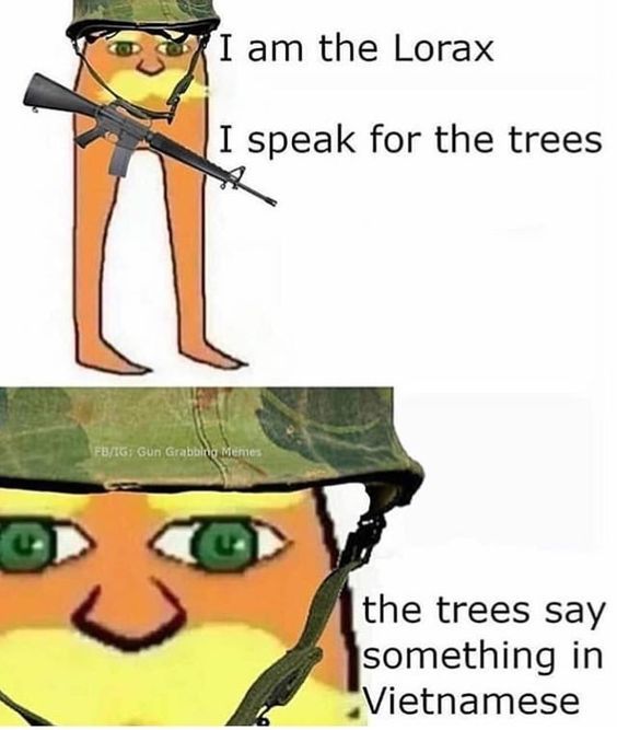 the trees say có được người da đen đó you better run (put that into google translate) - meme