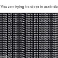 Trying to sleep in Australia