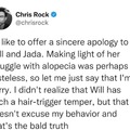 Bald apologies from Chris Rock