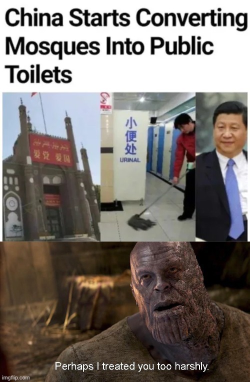 China starts converting mosques into public toilets - meme
