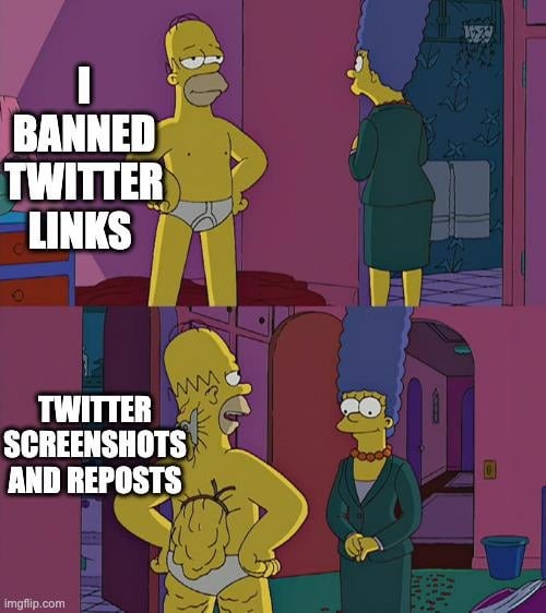 Reddit Twitter link ban - meme