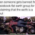 When someone gets banned from a Facebook falt earth group for proclaiming that the earth is a donut