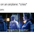 Baby crying on an airplane