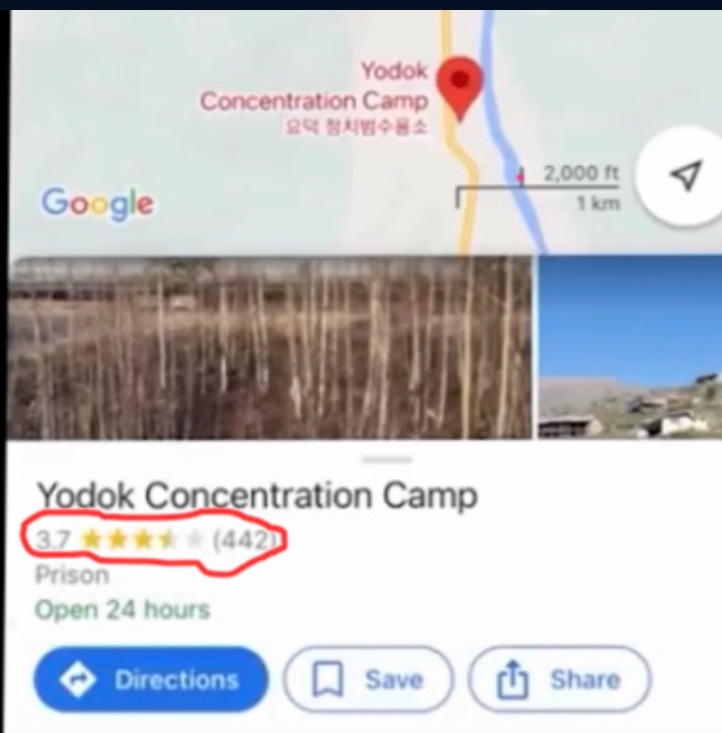 concentration camp in North Korea, but at least it has mostly positive reviews - meme