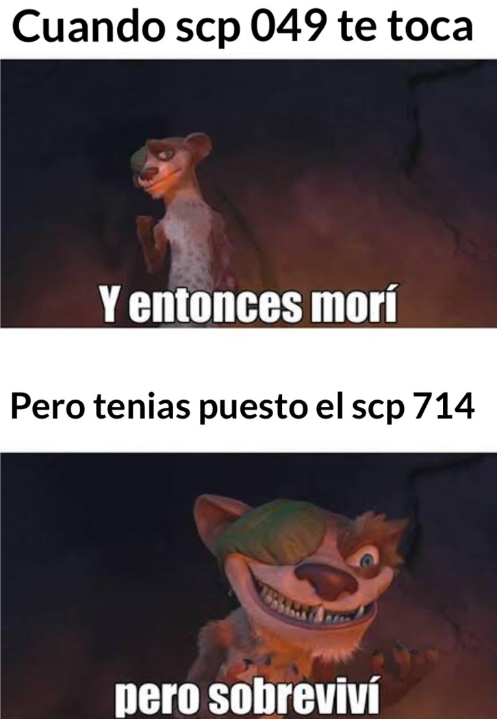 Contexto: scp 714 es un anillo de jade que si te lo pones de hace inmune a muchas cosas incluyendo el toque de scp 049 - meme