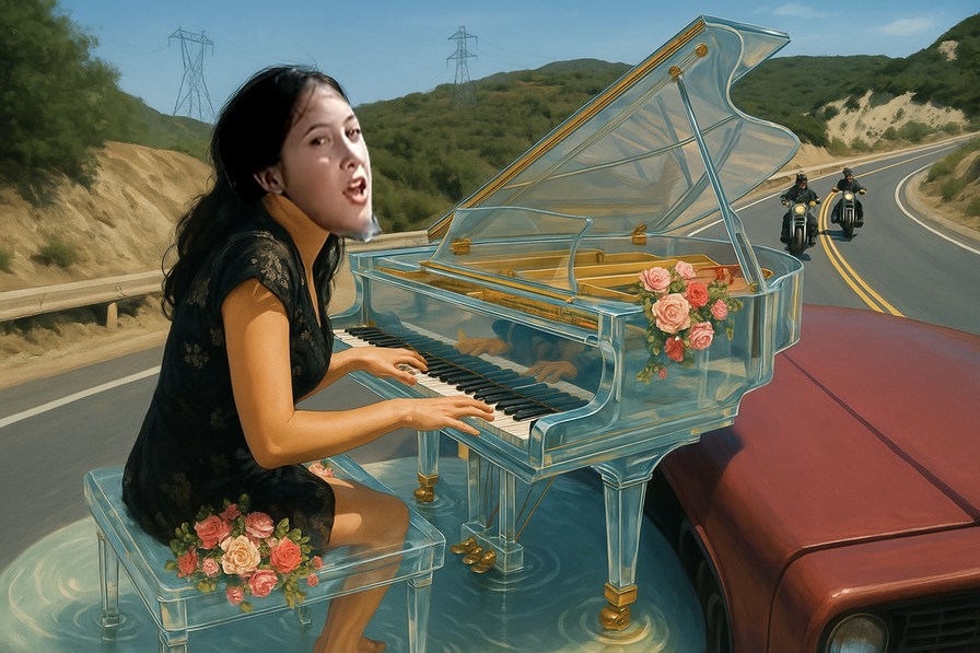 mezcla vanessa carlton + piano recipiente+motos - meme