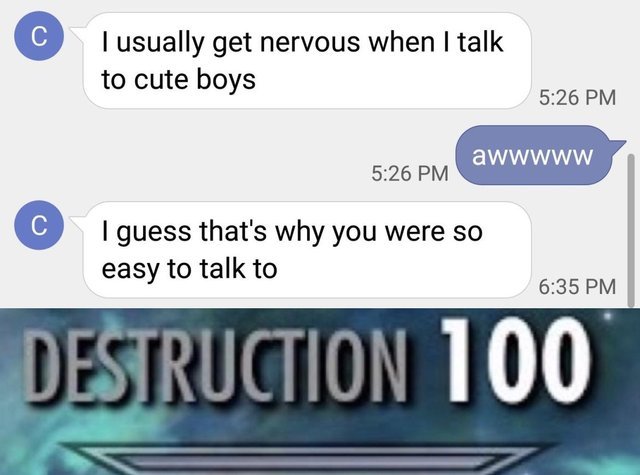 I usually get nervous when I talk to cute boys - meme