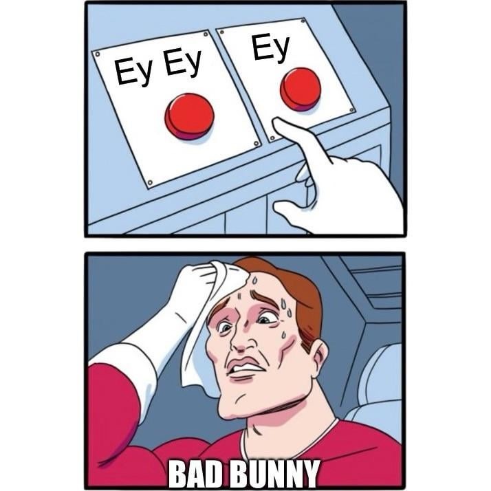 Bad Bunny haciendo sus canciones - meme