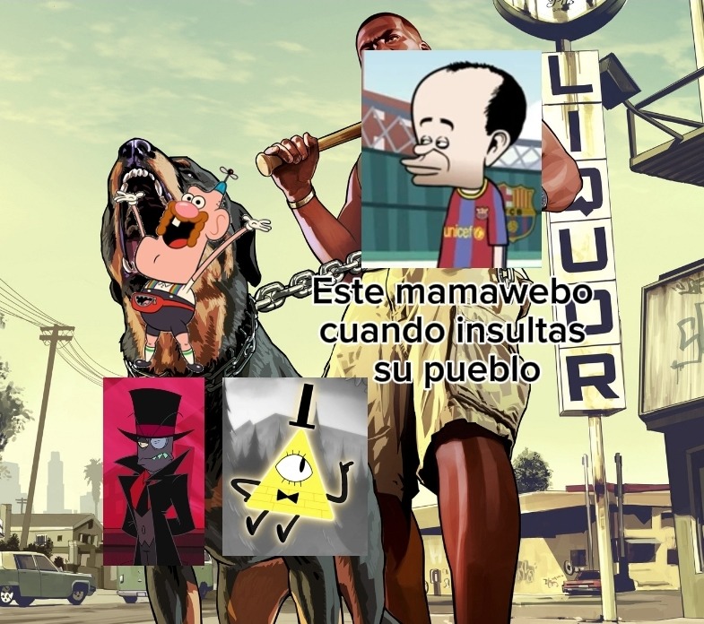 Pónganse un personaje le igual en poder - meme