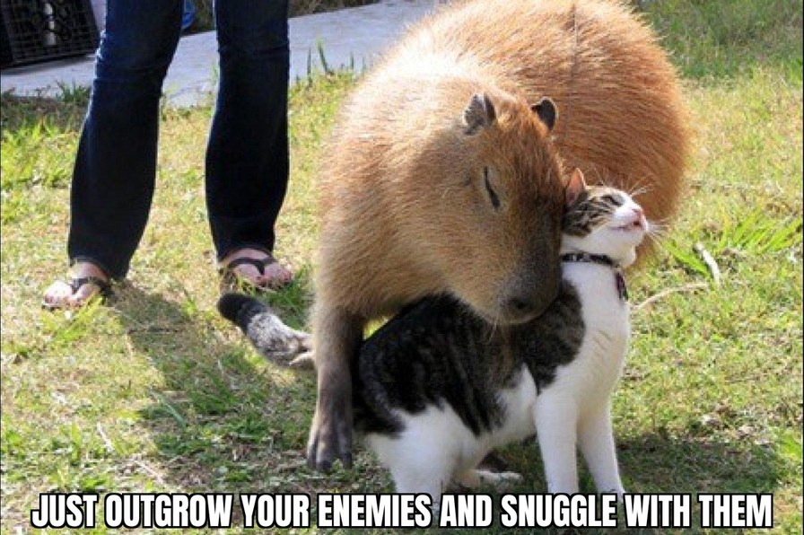 Join 'em cause the prey is too big - meme