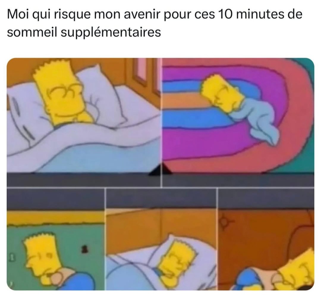 Chaque snooze d’alarme, c’est une négociation avec mon futur - meme