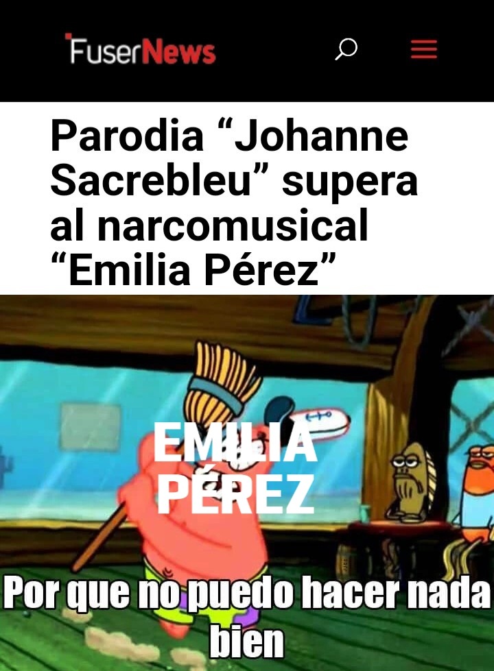Tan mala que hasta su parodia le gana - meme