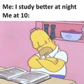 I study at night