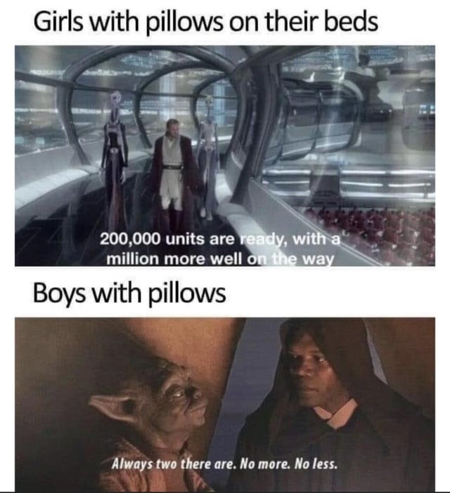 Boys with pillows - meme
