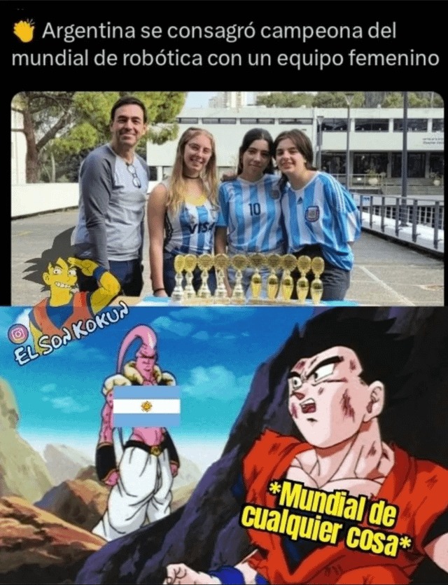 Argentinos ganando Mundiales vs en la vida real - meme