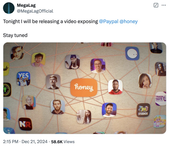 Honey extension influencer scam meme news