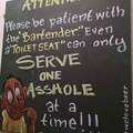 Bartender > toilet seat....