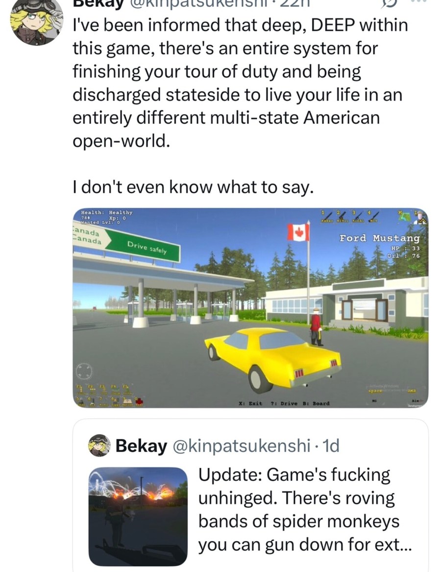 This game lets you discharge from war and live in Ohio - meme