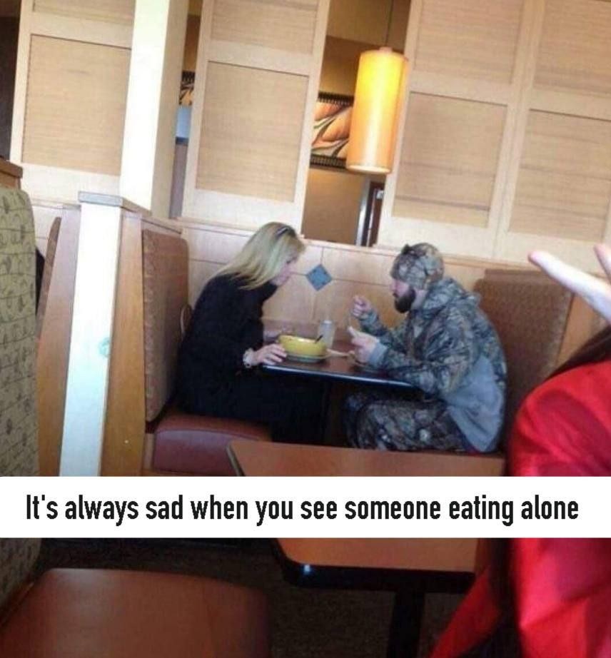 Sad meal hits harder when it's just you and the void - meme