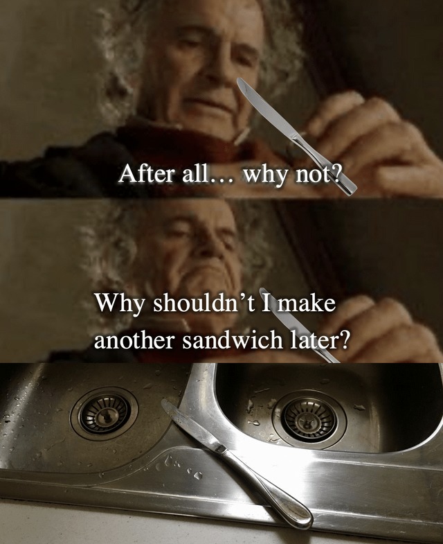 funny Bilbo scene about making another sandwich
