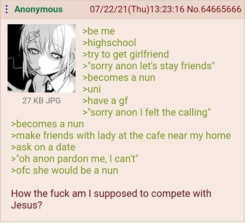 Anon gets cucked by Jesus - meme