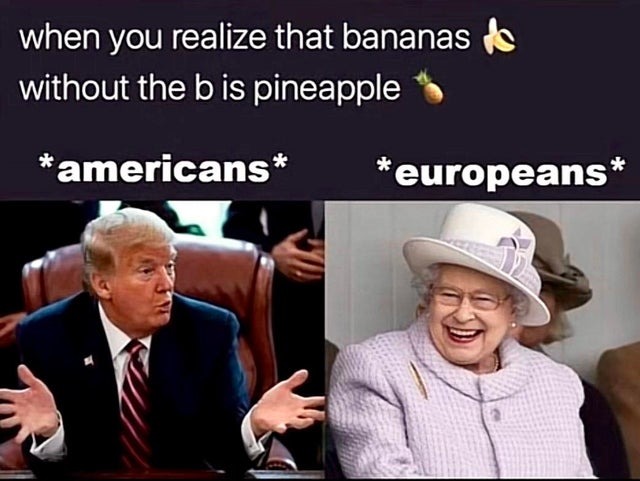 Bananas without the b is pineapple - meme