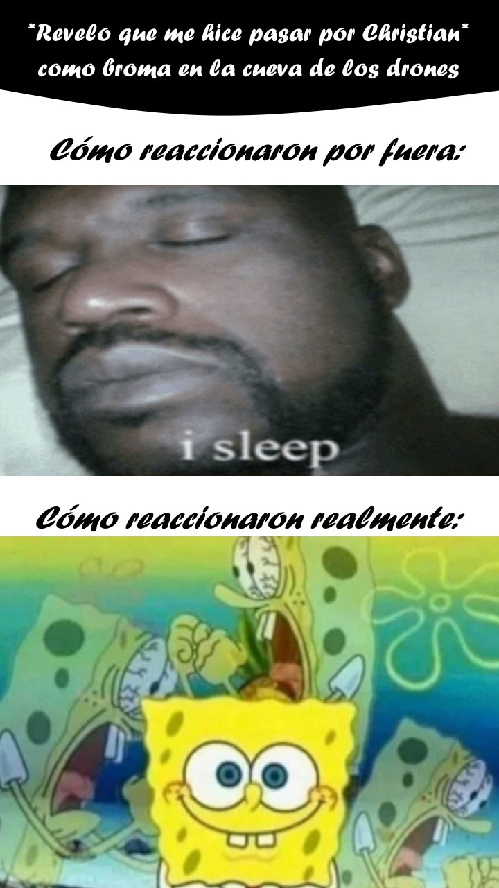Contexto: Me hice pasar por Christianpro como broma y cayeron en ello, pero cuando dije que era yo se hicieron los indiferentes cuando se notaba el enojo que tenían muchos se emocionaron pensando que Christian volvió de verdad, y me banearon de una XDDD - meme